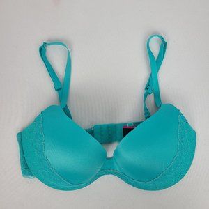 LA Senza Body Kiss Blue Lace Push Up Bra Size 32C
